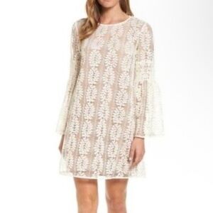 Michael Kors Elegant Lace Cream Dress